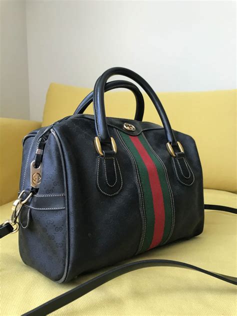 vintage gucci bags black boston|old style vintage gucci bag.